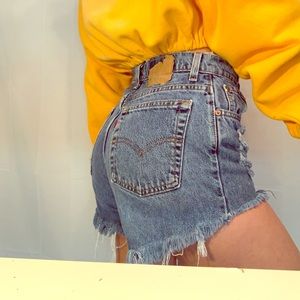 Levi’s distressed shorts
